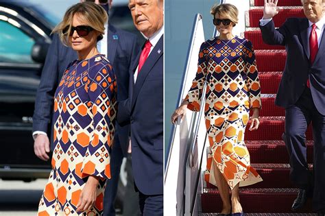 melania gucci dress|melania trump in orange dress.